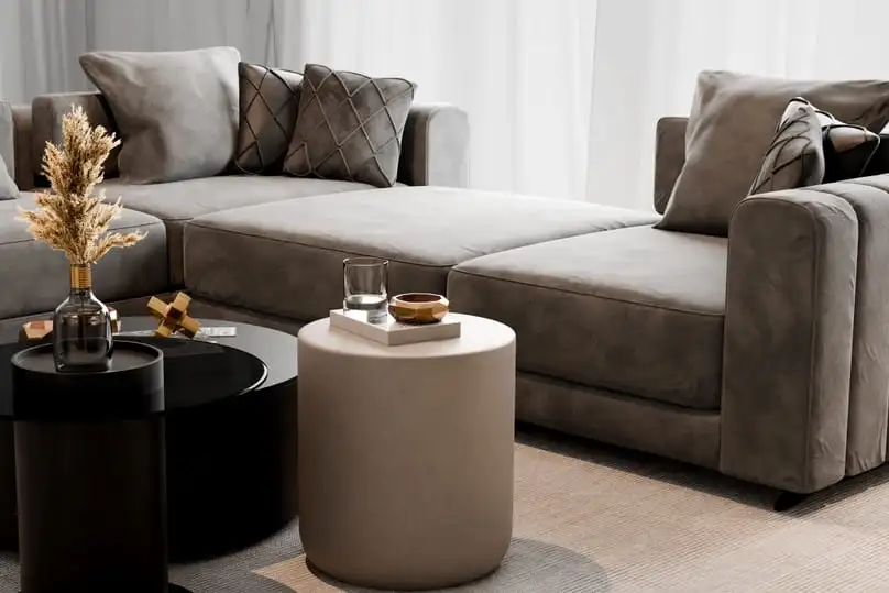 Clean sofa example showing how to clean microfiber cushions safely and effectively.