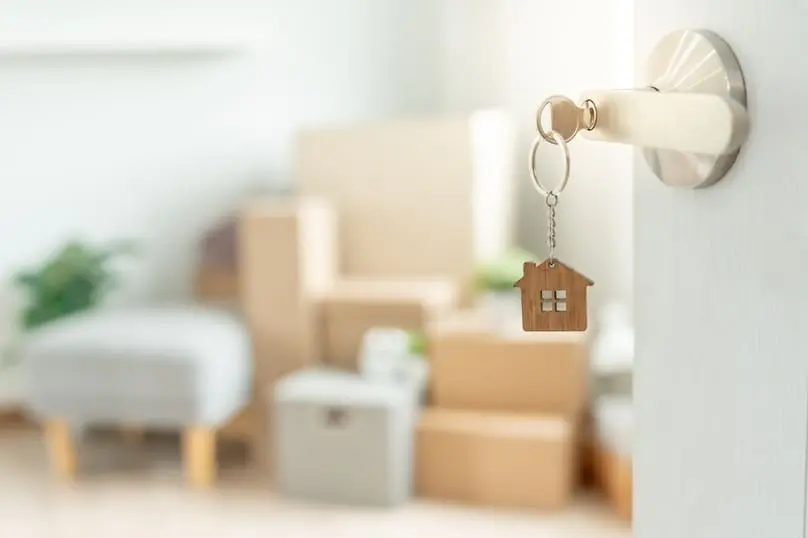 Move-in and move-out cleaning service for an empty home with moving boxes