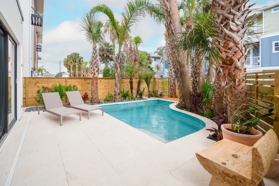South Florida vacation rental with private pool and palm trees